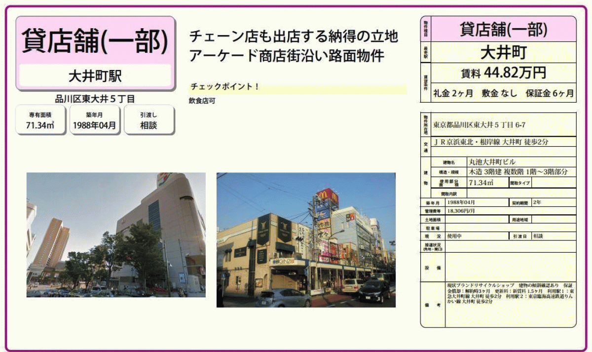 ■歯科開業物件情報　「大井町駅」より徒歩2分！品川区東大井5丁目　物件番号10013